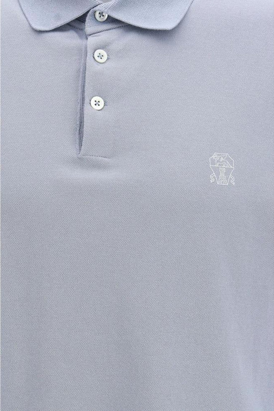Brunello Cucinelli Blaues Baumwoll-Polohemd by Brunello Cucinelli