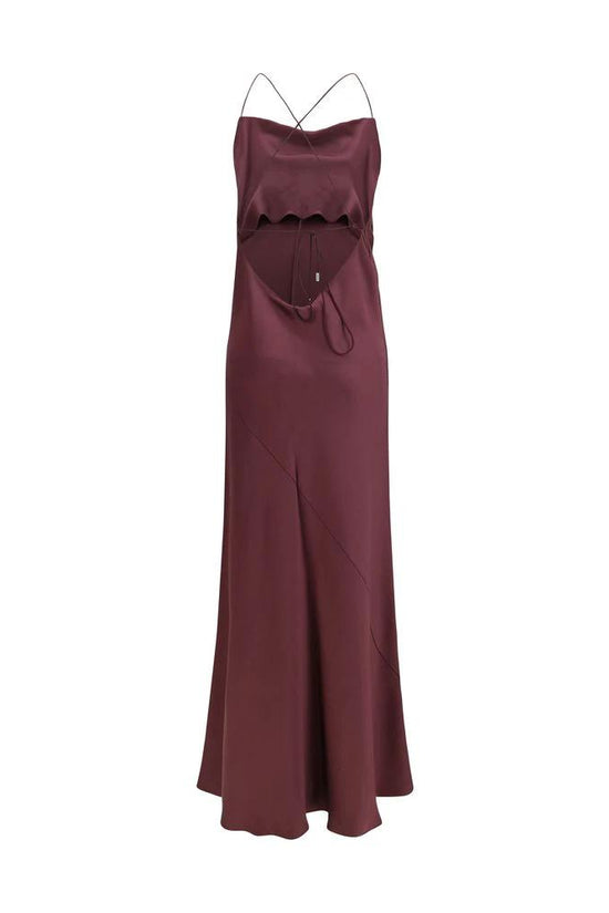 PINKO Bordeaux Marabou Casual Dress by PINKO