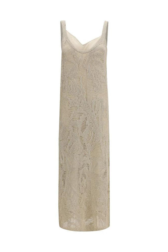 Brunello Cucinelli Beige Leinen-Freizeitkleid by Brunello Cucinelli