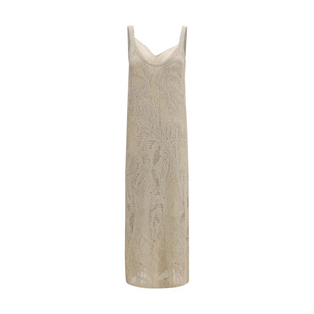 Brunello Cucinelli Beige Leinen-Freizeitkleid by Brunello Cucinelli