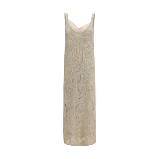 Brunello Cucinelli Beige Leinen-Freizeitkleid by Brunello Cucinelli