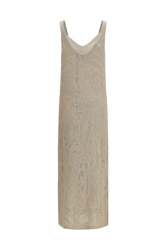 Brunello Cucinelli Beige Leinen-Freizeitkleid by Brunello Cucinelli