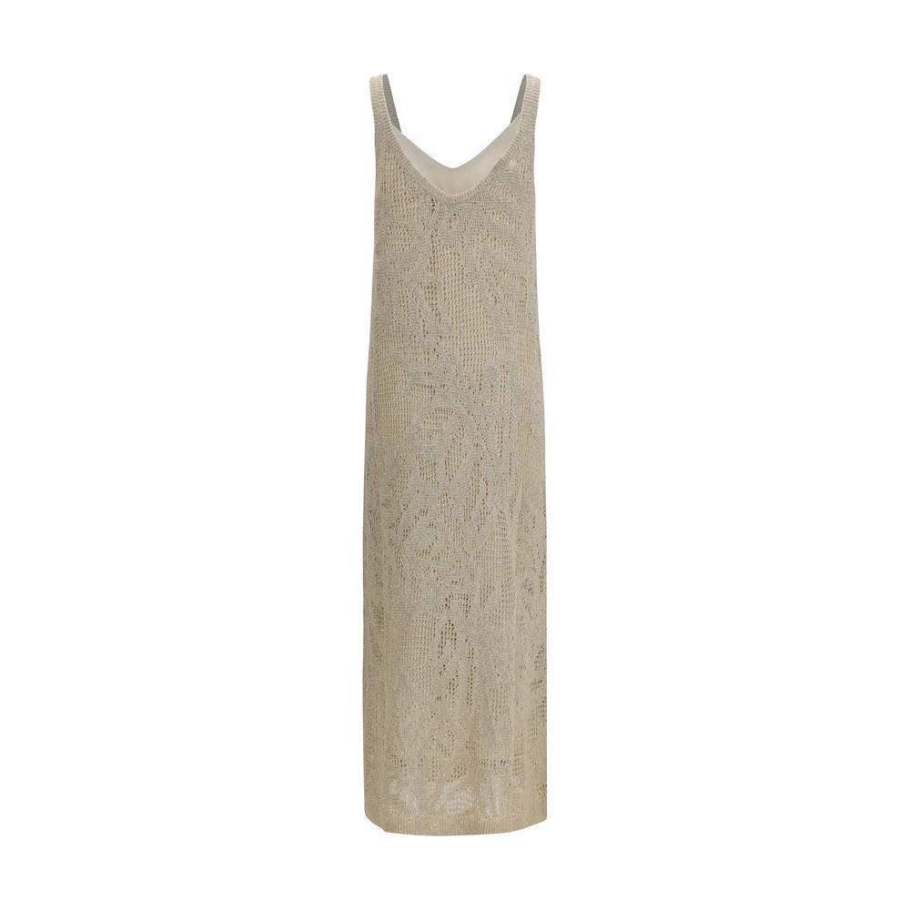 Brunello Cucinelli Beige Leinen-Freizeitkleid by Brunello Cucinelli