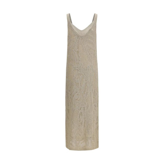 Brunello Cucinelli Beige Leinen-Freizeitkleid by Brunello Cucinelli