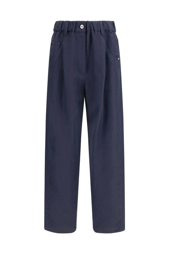 Brunello Cucinelli Cucinelli Blaue Freizeithose aus Viskose by Brunello Cucinelli Cucinelli