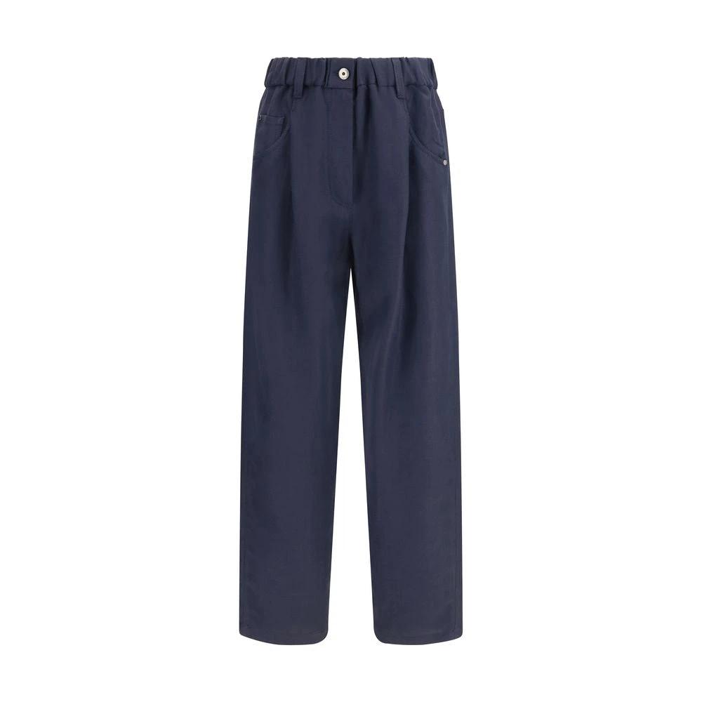 Brunello Cucinelli Cucinelli Blaue Freizeithose aus Viskose by Brunello Cucinelli Cucinelli