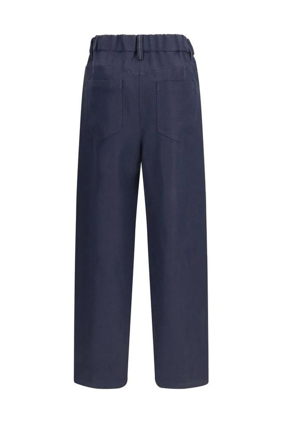 Brunello Cucinelli Blaue Freizeithose aus Viskose by Brunello Cucinelli