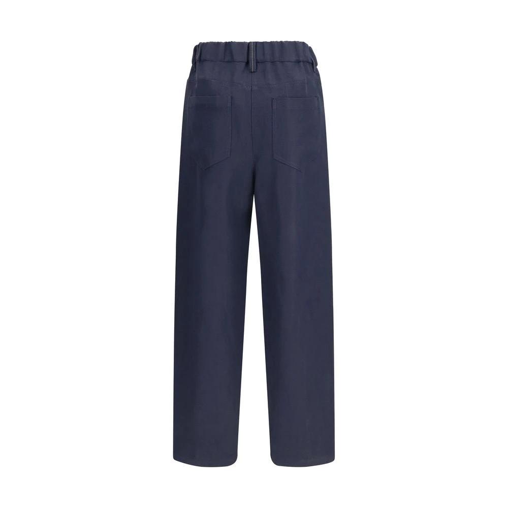 Brunello Cucinelli Blaue Freizeithose aus Viskose by Brunello Cucinelli