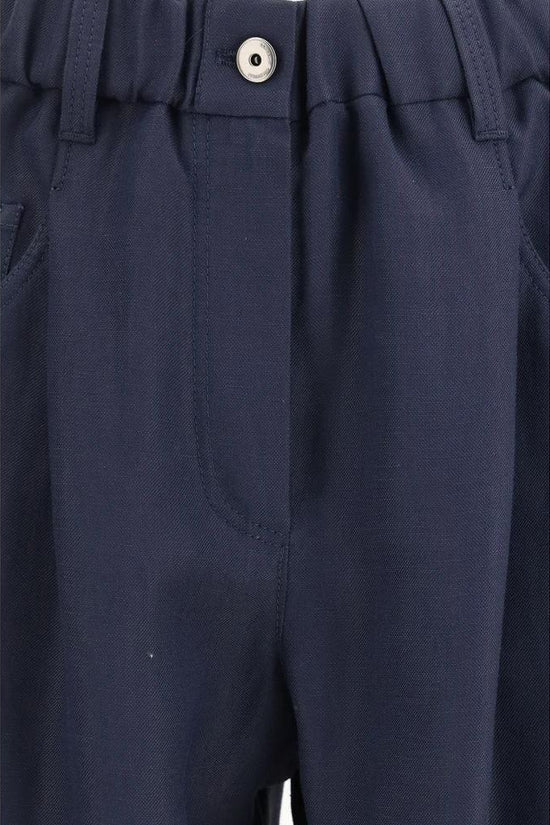 Brunello Cucinelli Blaue Freizeithose aus Viskose by Brunello Cucinelli