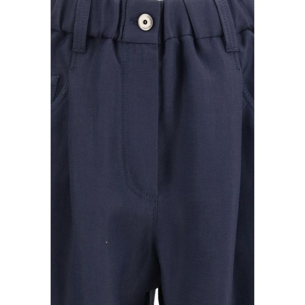 Brunello Cucinelli Blaue Freizeithose aus Viskose by Brunello Cucinelli