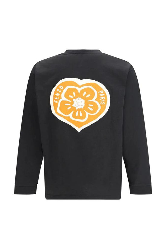 Kenzo Schwarzes Langarm-T-Shirt aus Baumwolle by Kenzo