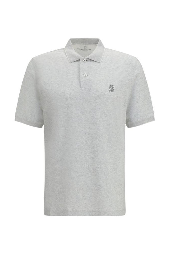 Brunello Cucinelli Cucinelli Graues Poloshirt aus Baumwolle by Brunello Cucinelli Cucinelli