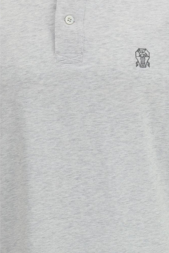 Brunello Cucinelli Graues Poloshirt aus Baumwolle by Brunello Cucinelli
