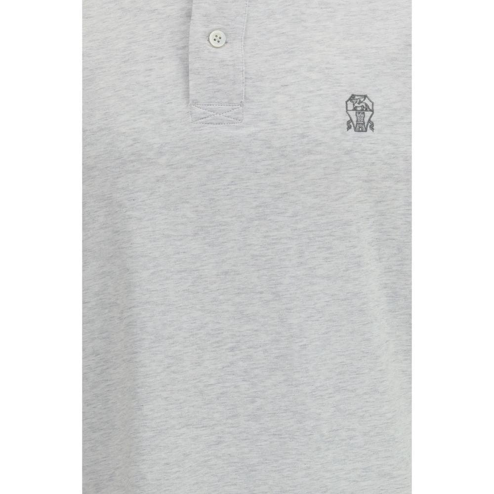 Brunello Cucinelli Graues Poloshirt aus Baumwolle by Brunello Cucinelli