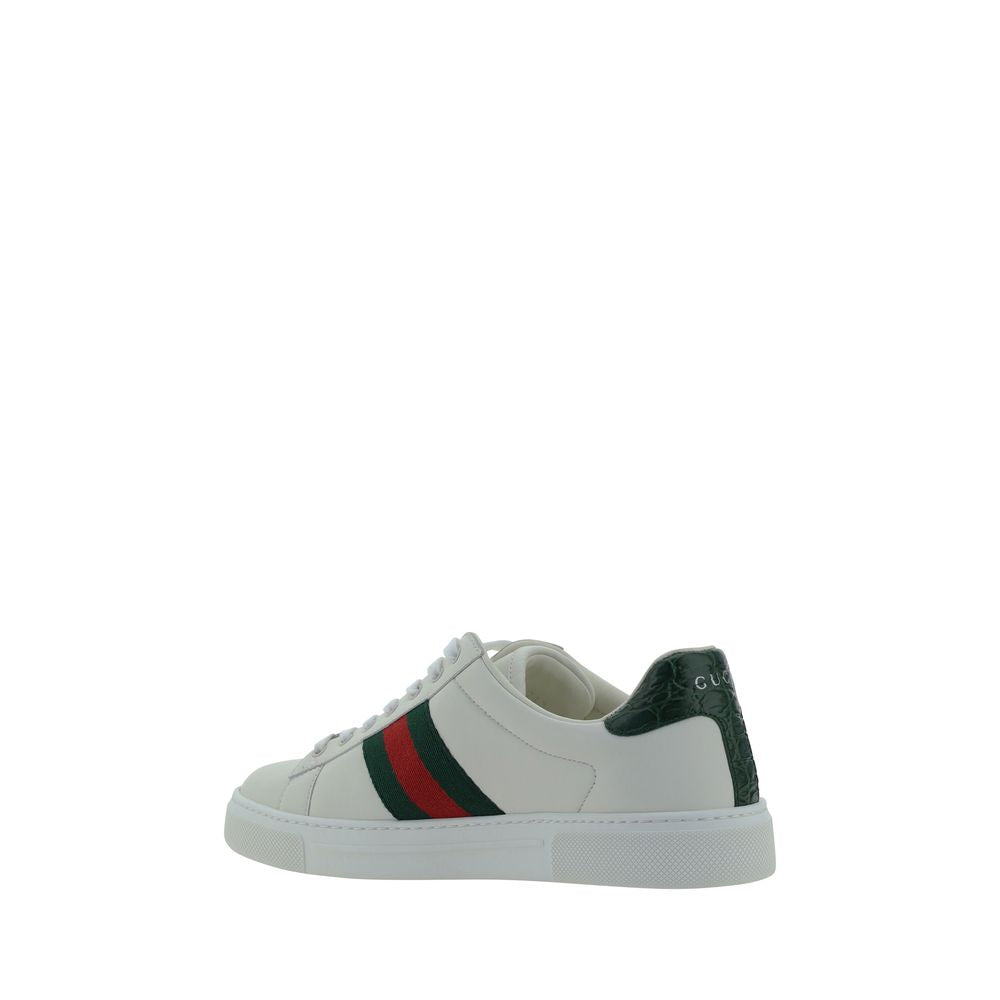 Gucci Weiße Low-Top-Sneaker aus Kalbsleder Bos Taurus by Gucci