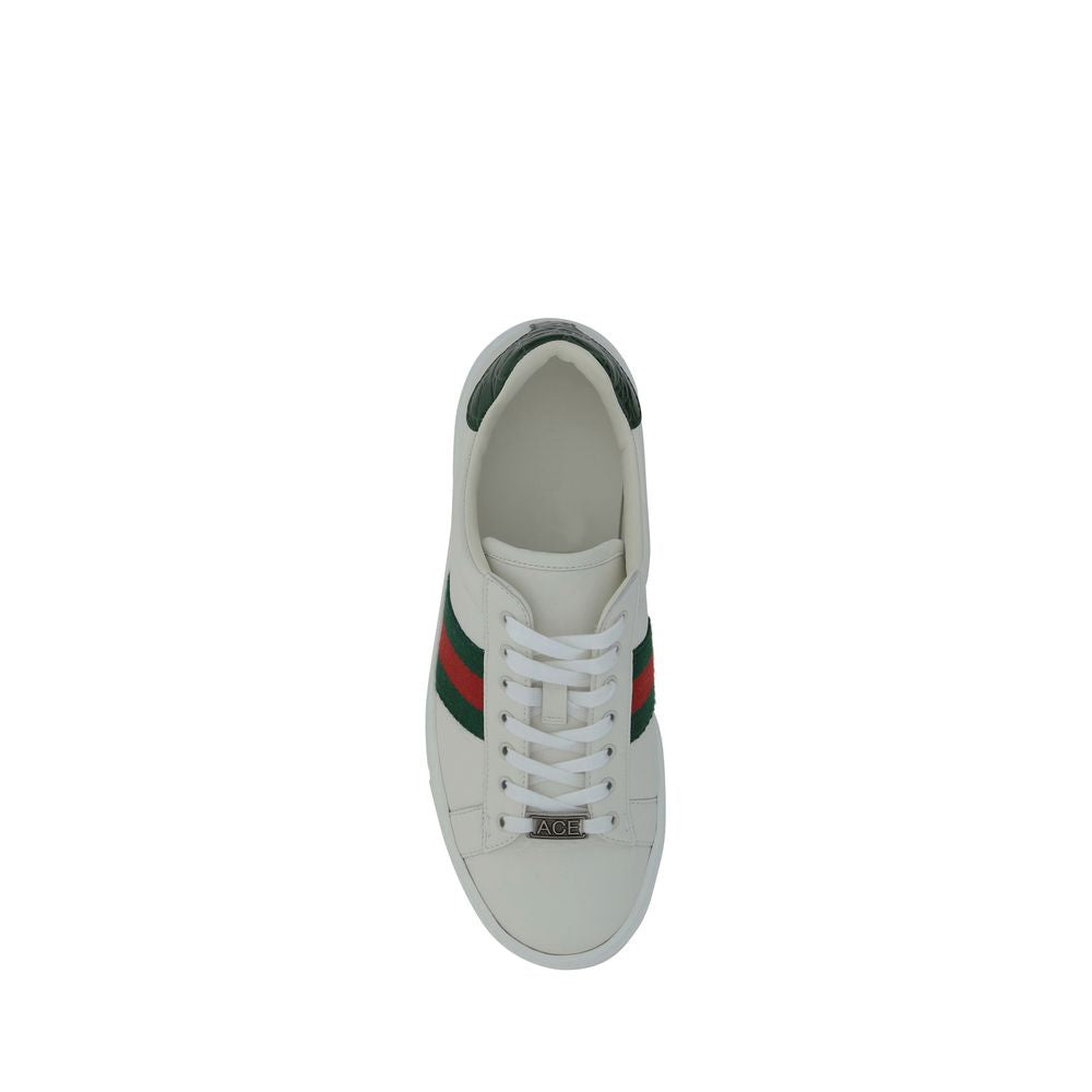 Gucci Weiße Low-Top-Sneaker aus Kalbsleder Bos Taurus by Gucci