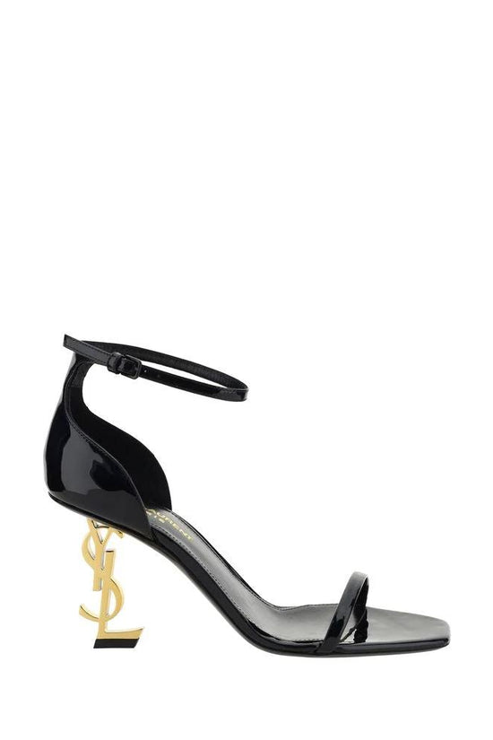 Saint Laurent Schwarze Bos Taurus Kalbsleder-Sandalen mit Stilettoabsatz by Saint Laurent