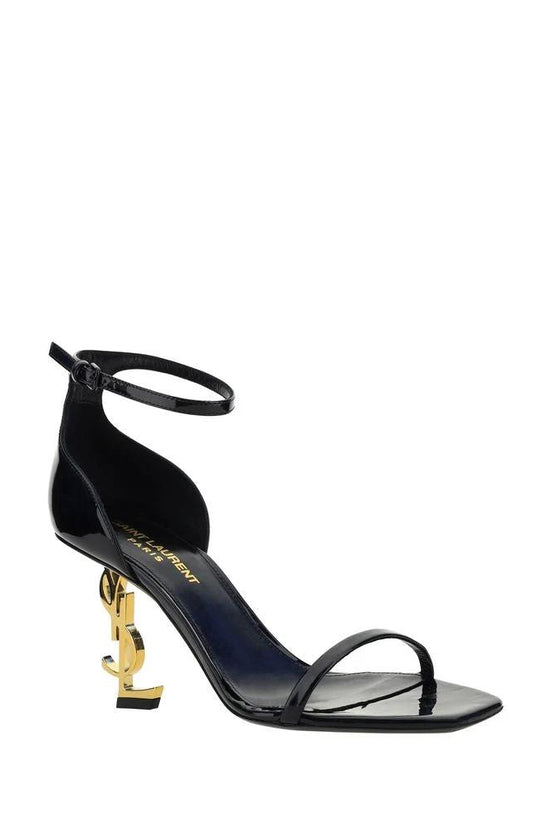 Saint Laurent Schwarze Bos Taurus Kalbsleder-Sandalen mit Stilettoabsatz by Saint Laurent
