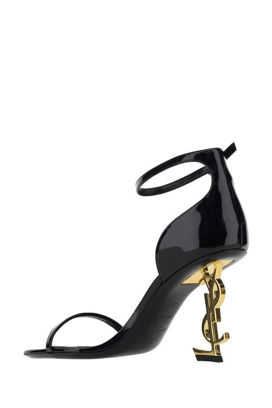Saint Laurent Schwarze Bos Taurus Kalbsleder-Sandalen mit Stilettoabsatz by Saint Laurent