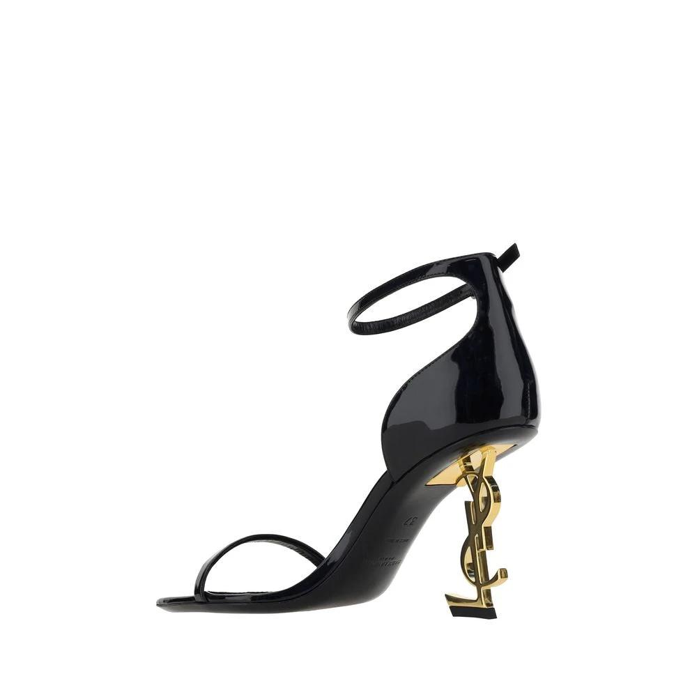 Saint Laurent Schwarze Bos Taurus Kalbsleder-Sandalen mit Stilettoabsatz by Saint Laurent