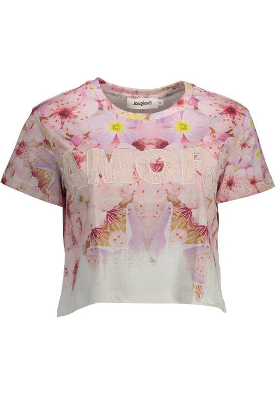 Desigual Rosa Baumwoll-T-Shirt für Damen by Desigual