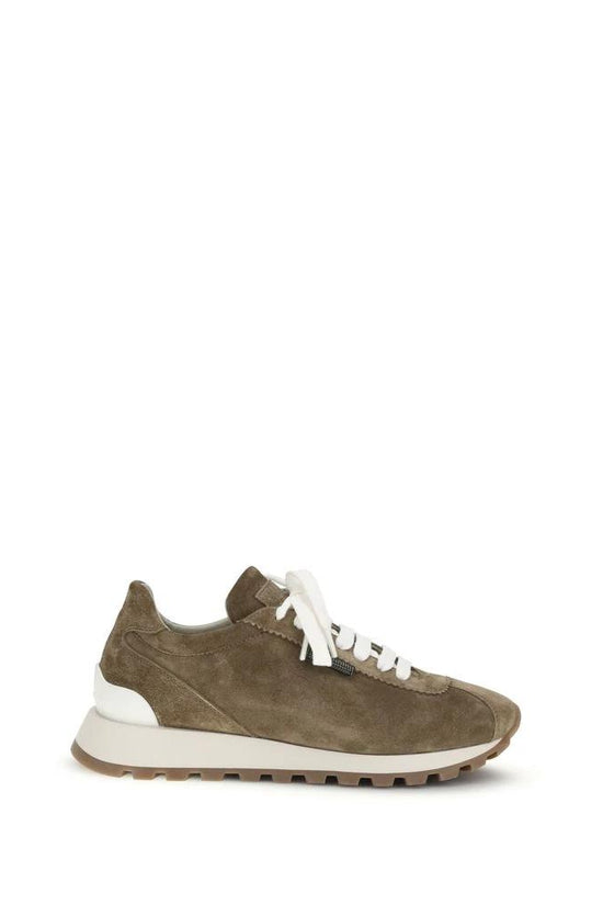 Brunello Cucinelli Cucinelli Braune Kalbsleder Bos Taurus Plateau-Sneaker by Brunello Cucinelli Cucinelli