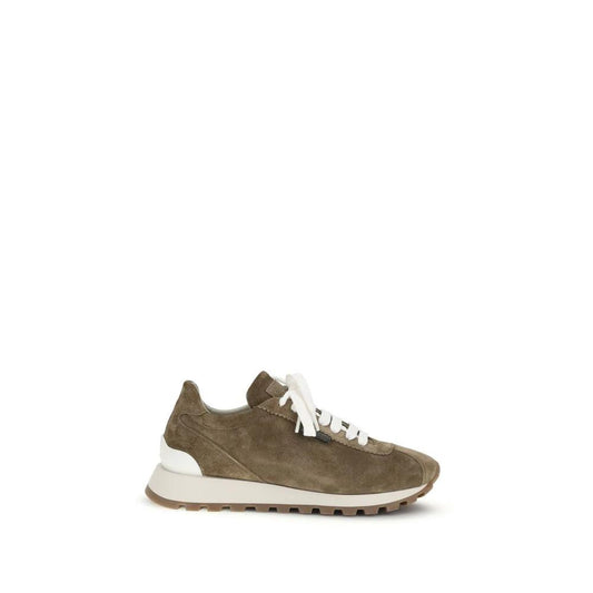 Brunello Cucinelli Cucinelli Braune Kalbsleder Bos Taurus Plateau-Sneaker by Brunello Cucinelli Cucinelli