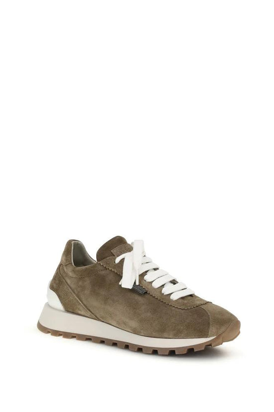 Brunello Cucinelli Braune Kalbsleder Bos Taurus Plateau-Sneaker by Brunello Cucinelli
