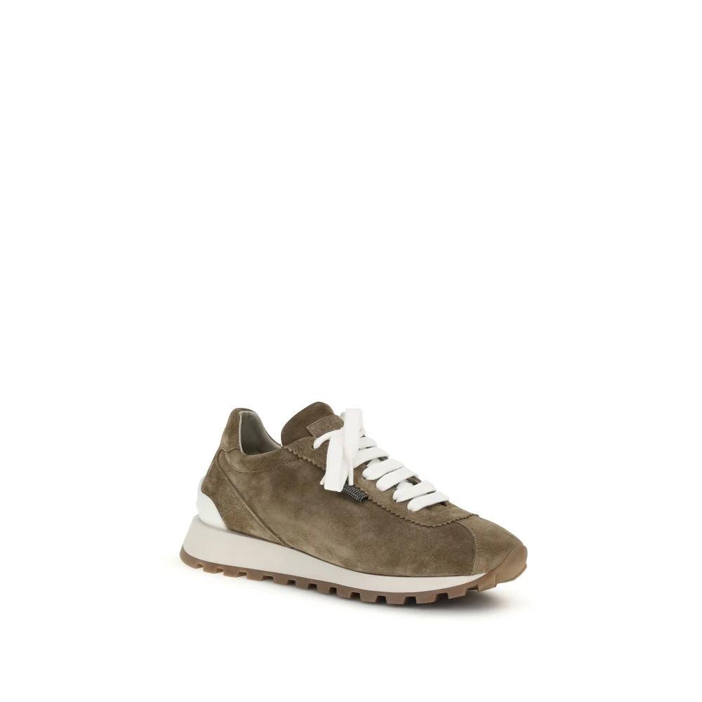 Brunello Cucinelli Braune Kalbsleder Bos Taurus Plateau-Sneaker by Brunello Cucinelli