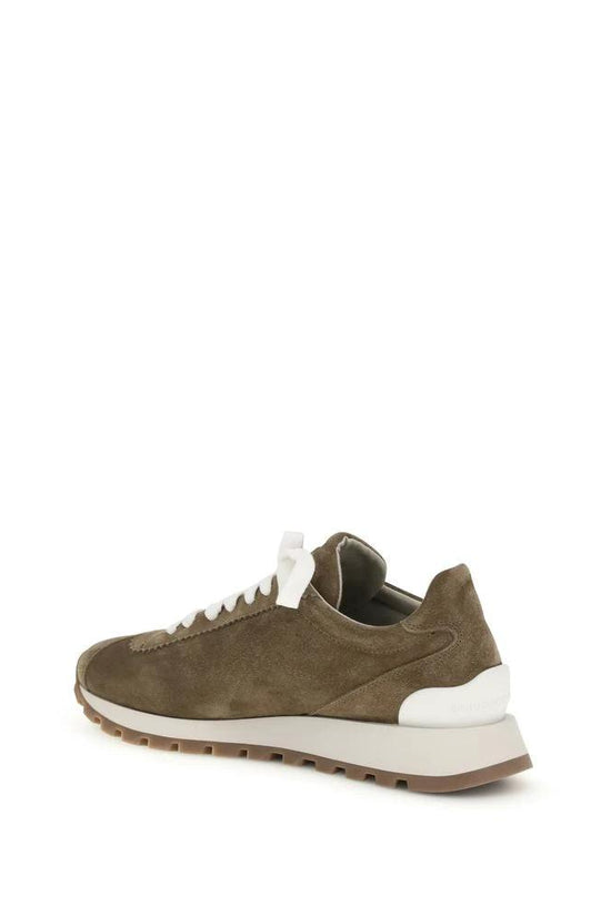 Brunello Cucinelli Braune Kalbsleder Bos Taurus Plateau-Sneaker by Brunello Cucinelli