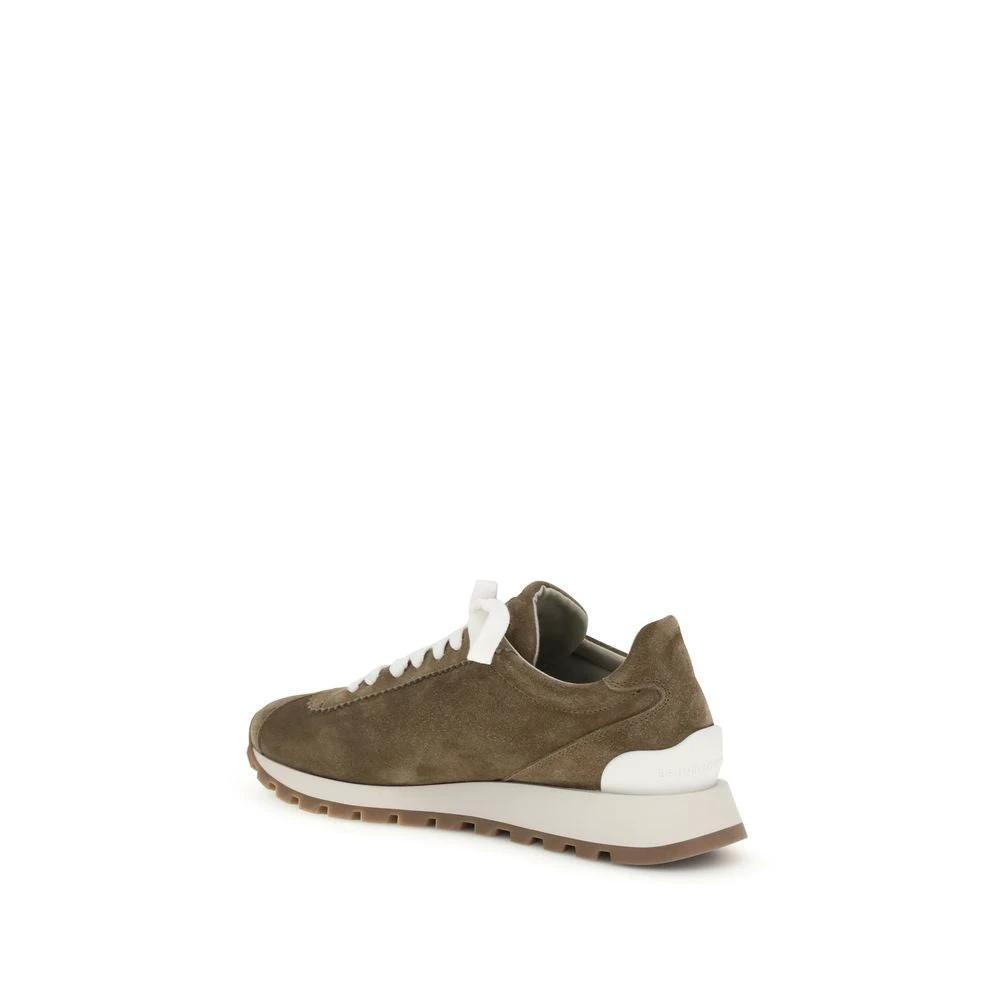 Brunello Cucinelli Braune Kalbsleder Bos Taurus Plateau-Sneaker by Brunello Cucinelli