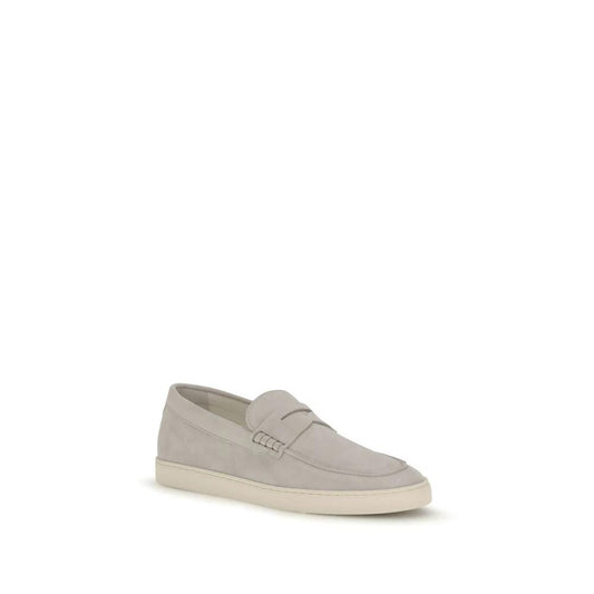 Brunello Cucinelli Beige Kalbsleder Bos Taurus Slipper-Loafer by Brunello Cucinelli