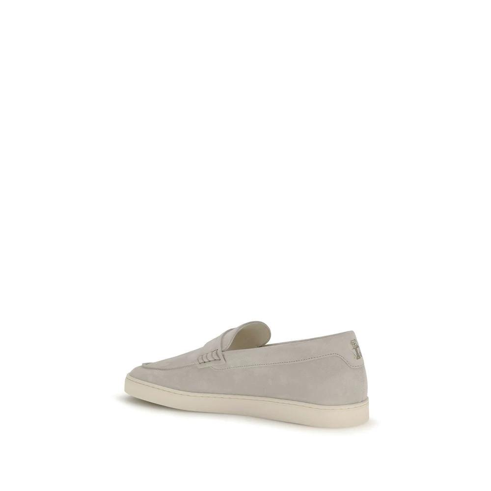 Brunello Cucinelli Beige Kalbsleder Bos Taurus Slipper-Loafer by Brunello Cucinelli