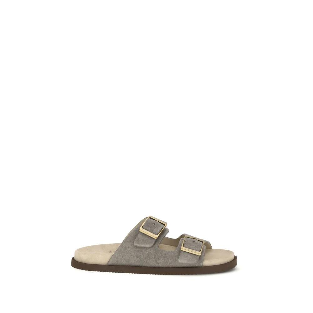 Brunello Cucinelli Cucinelli Graue Sandalen aus Kalbsleder Bos Taurus by Brunello Cucinelli Cucinelli