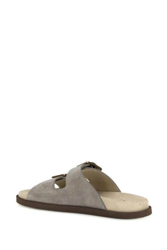Brunello Cucinelli Graue Sandalen aus Kalbsleder Bos Taurus by Brunello Cucinelli