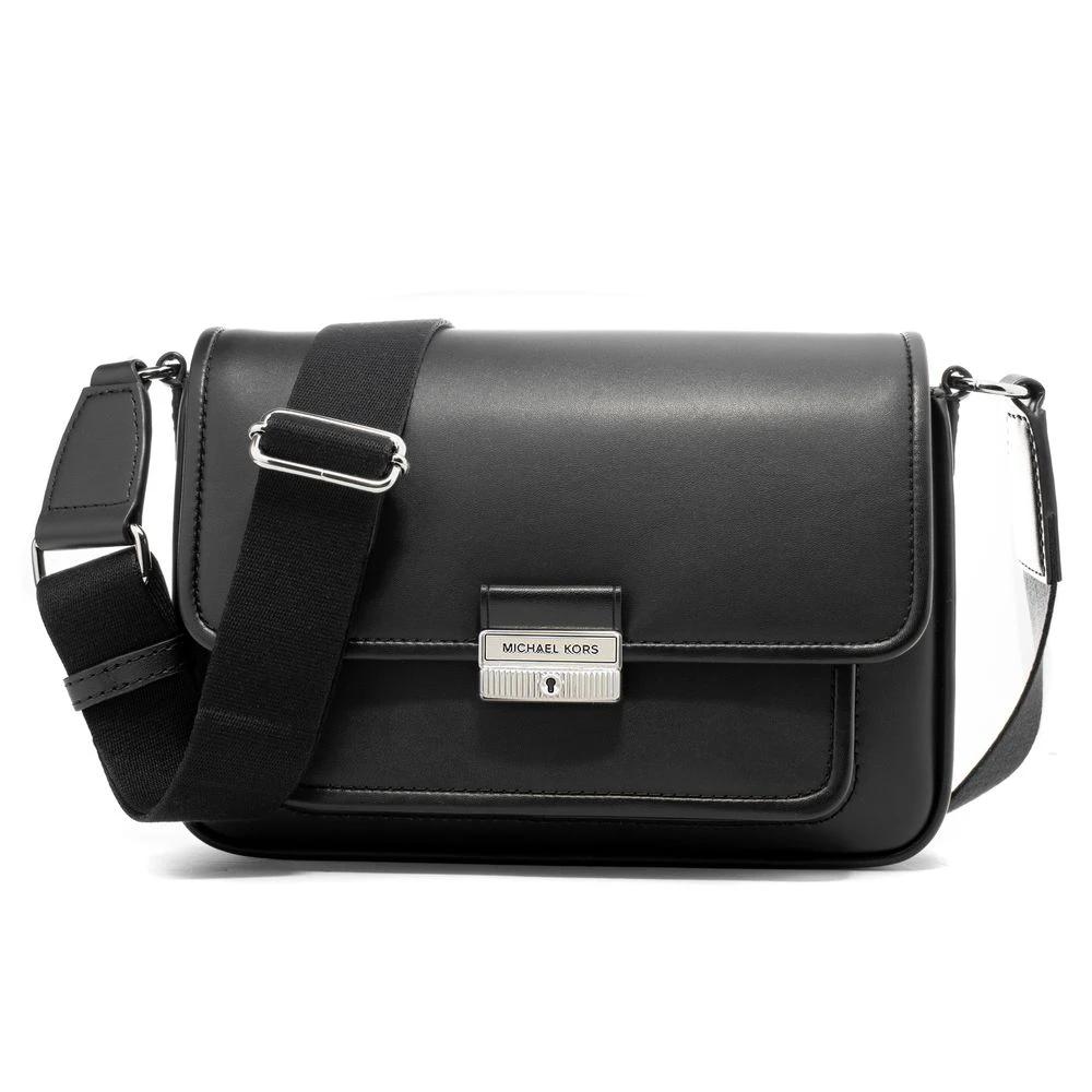Michael Kors Schwarze Leder Schultertasche by Michael Kors