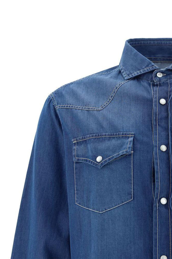 Brunello Cucinelli Blaues Jeanshemd by Brunello Cucinelli