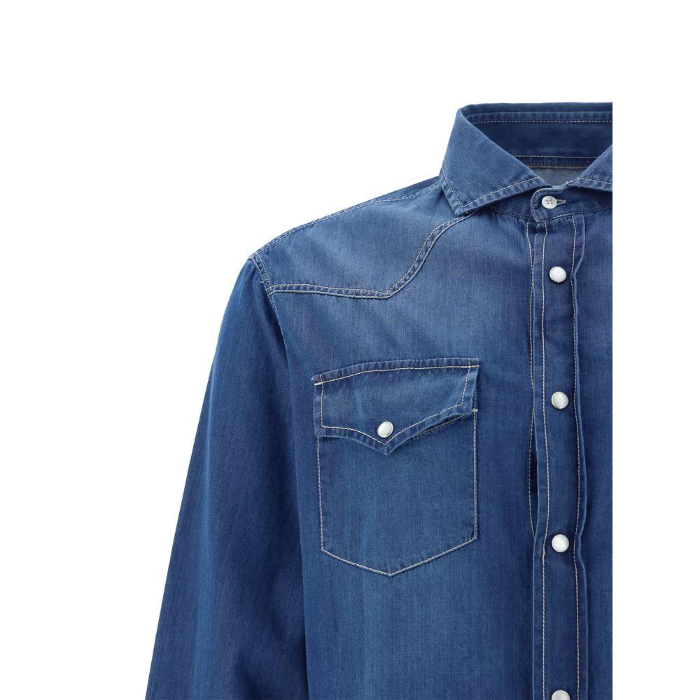 Brunello Cucinelli Blaues Jeanshemd by Brunello Cucinelli