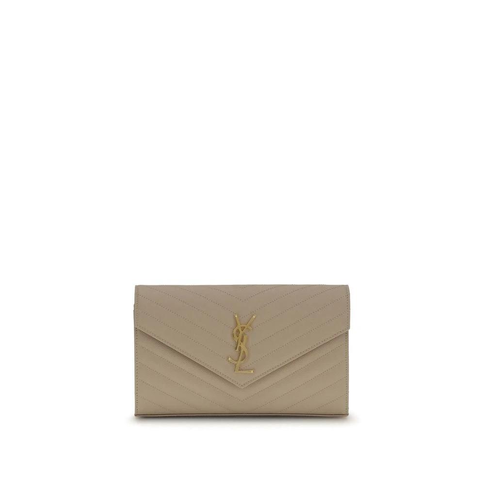 Saint Laurent Beige Kalbsleder Bos Taurus Schultertasche by Saint Laurent
