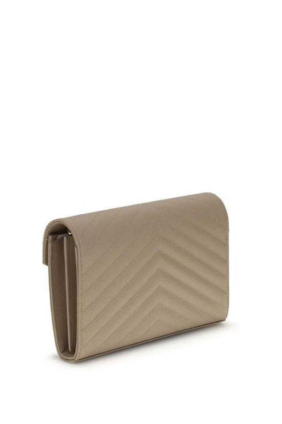 Saint Laurent Beige Kalbsleder Bos Taurus Schultertasche by Saint Laurent