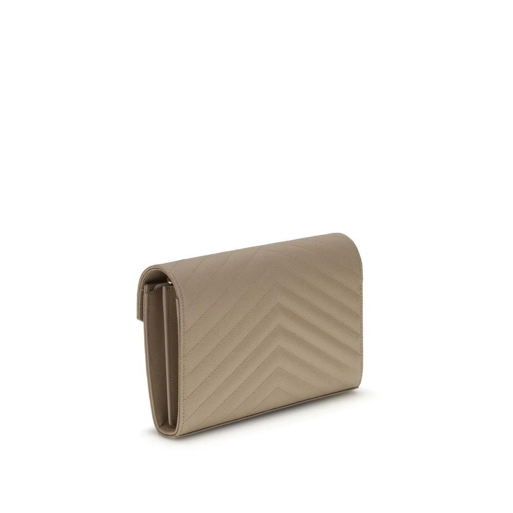 Saint Laurent Beige Kalbsleder Bos Taurus Schultertasche by Saint Laurent