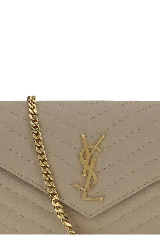 Saint Laurent Beige Kalbsleder Bos Taurus Schultertasche by Saint Laurent