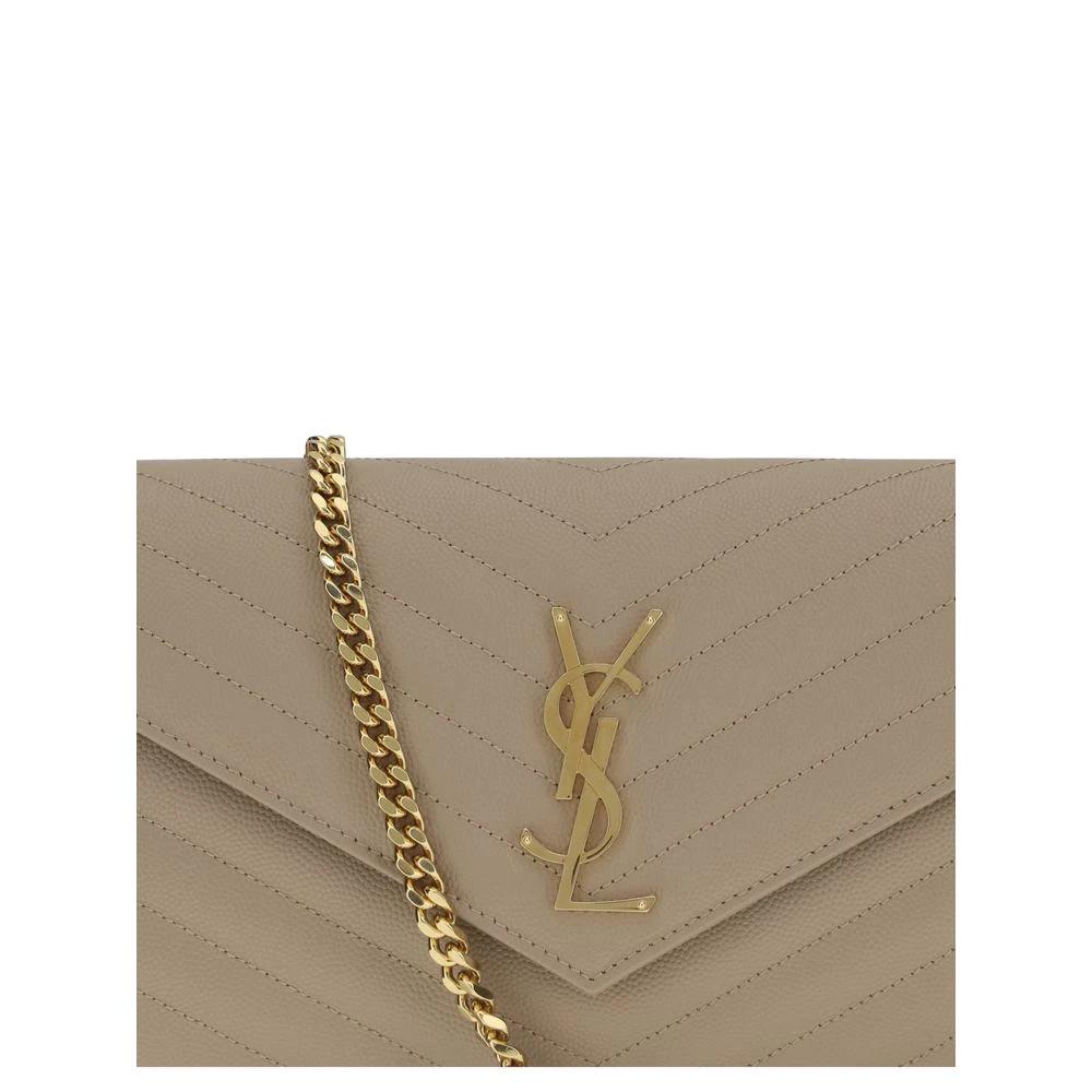 Saint Laurent Beige Kalbsleder Bos Taurus Schultertasche by Saint Laurent