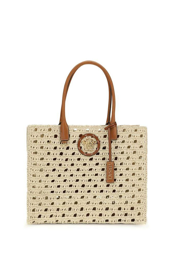 Versace Beige Cotton Handbag by Versace