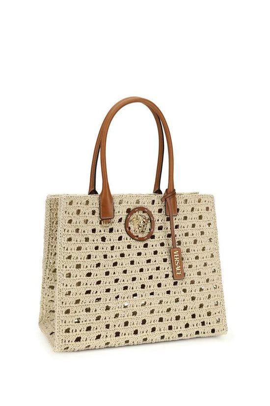 Versace Beige Cotton Handbag by Versace