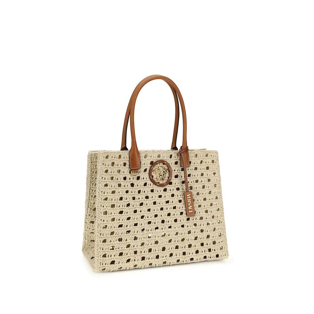 Versace Beige Cotton Handbag by Versace