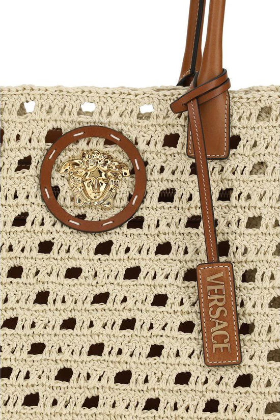 Versace Beige Cotton Handbag by Versace