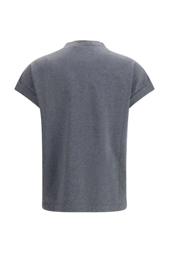 Brunello Cucinelli Graues Baumwoll-T-Shirt by Brunello Cucinelli