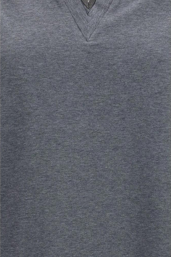 Brunello Cucinelli Graues Baumwoll-T-Shirt by Brunello Cucinelli
