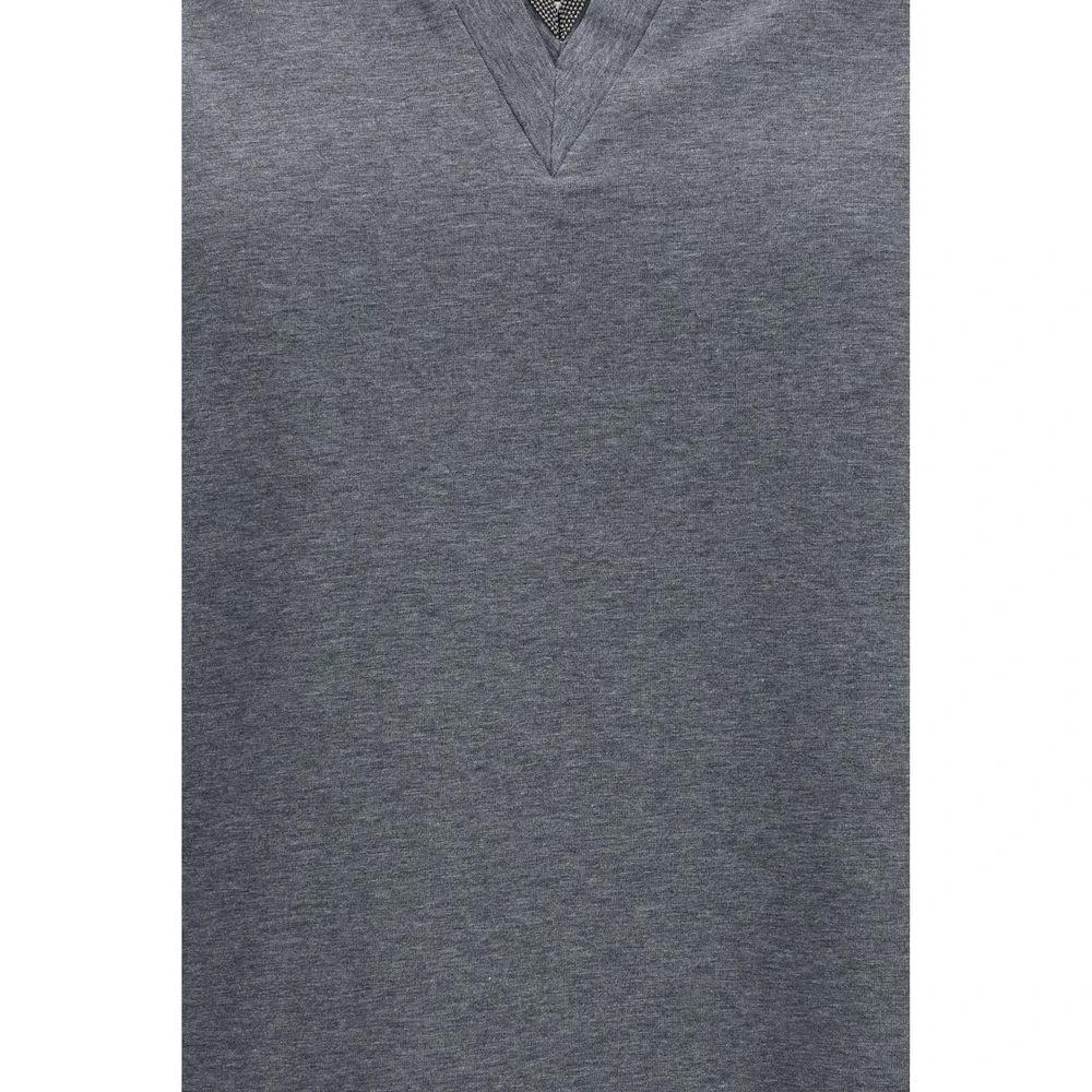 Brunello Cucinelli Graues Baumwoll-T-Shirt by Brunello Cucinelli